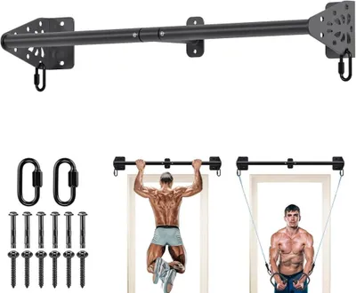 Produktbild von Klimmzugstange zur Wandmontage, 81 cm, mit gepolsterten Griffen, bis 200 kg – Klimmzugstange – Fitnessstange