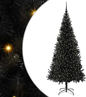 Obrázok produktu pre vidaXL Vianočný stromček s 300 LED diódami so stojanom čierny 210 cm PVC