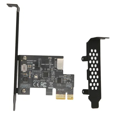 Zdjęcie produktu dla Karta rozszerzeń PCIe na USB 3.2 Gen1, 5 Gb/s, PCIe X1 na USB Type-C i 20PIN Header, szybki adapter do komputerów stacjonarnych - czarny