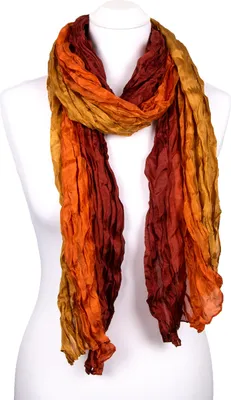 Produktbild von Knitterschal Halstuch Schal XXL braun-weinrot Farbverlauf Seide 180x90cm