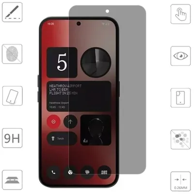 Obrázok produktu pre Ochranná fólia z tvrdeného skla s 2x 2,5D zakrivením a súkromím 0,26 mm pre Nothing Phone 3a / 3a Pro