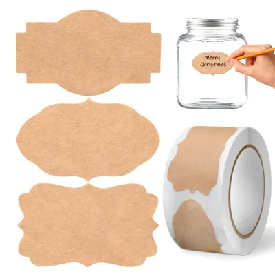 Zdjęcie produktu dla Etykiety samoprzylepne kraft - 5 x 3 cm - 300 szt. - Papier pakowy - Do zapisywania