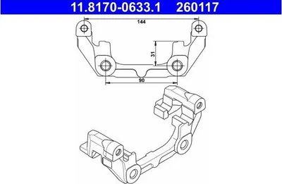 Zdjęcie produktu dla Mocowanie Zacisku Hamulcowego Opel Tył Signum/Vectra 1,6-3,2 02-08 Lewy/Prawy