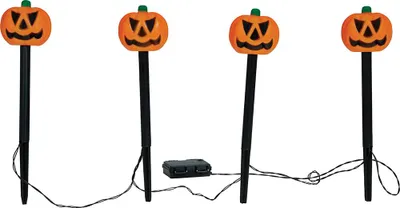 Obrázek produktu pro Halloween dýňové lucerny zahradní venkovní dekorace strašidelné atmosférické osvětlení šklebící se tváře podzimní dýňový festival blikající světla, barva: oranžová