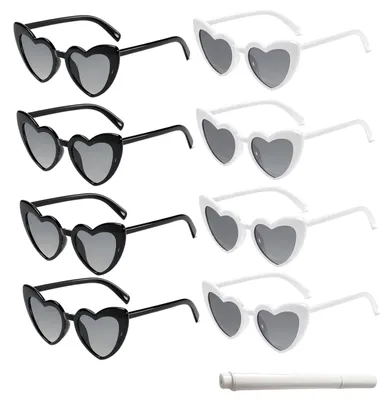 Image de Lot de 8 lunettes de soleil en forme de cœur, idéal pour les fêtes