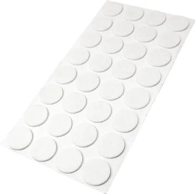 Produktbild von Adsamm® | 32 x selbstklebende Filzgleiter / Weiß / Ø 26 mm / rund / Möbelgleiter aus Filz mit 3.5 mm Stärke
