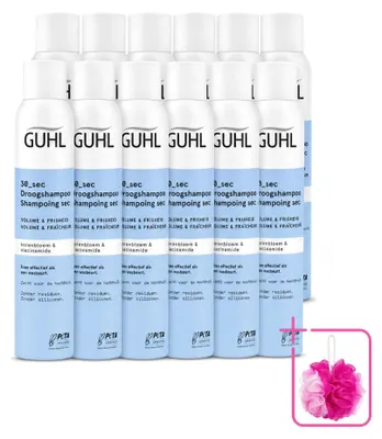 Imagen del producto de 12 unidades de champú seco para dar volumen y frescura de Guhl, 200 ml cada uno. Paquete económico