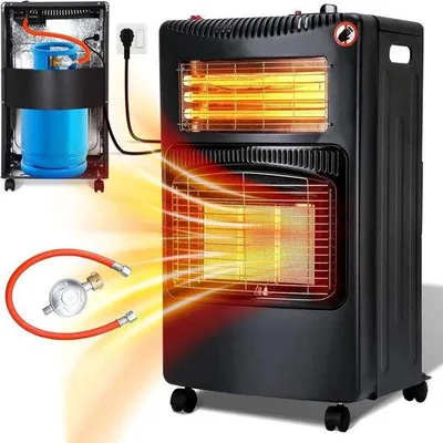 Zdjęcie produktu dla Grzejnik gazowy o mocy 4200 W - ceramiczny i podczerwieniowy - 3 poziomy ogrzewania - wydajny do użytku w pomieszczeniach