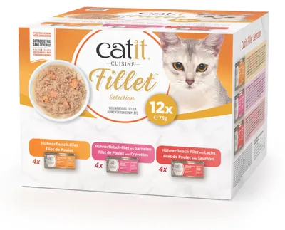 Productafbeelding van Catit Cuisine - Assortiment kippenvleesfilet, 12 stuks van 75 gram