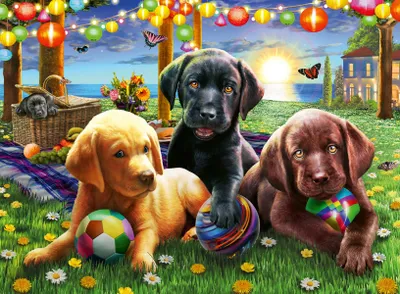 Immagine prodotto di Ravensburger 12886 Ravensburger XXL Hunde Picknick Puzzle 100 Teile