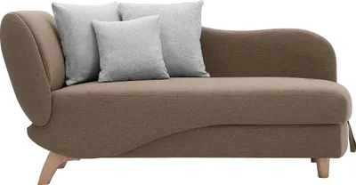 Produktbild von Klappbare Chaiselongue aus braunem Stoff mit Stauraum für Bettzeug PENELOPE