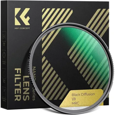 Immagine prodotto di Filtro Black-Mist 1/8, diametro 86mm, realizzato in vetro ottico con rivestimento nanotecnologico, ideale per video e ritratti
