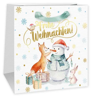 Produktbild von Geschenktasche klein Winterwald, Papiertüte Henkeltasche, Tragetasche