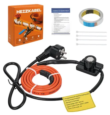 Frostschutz-Heizkabel 3 m, selbstregulierend, 25 W/m, mit Thermostat