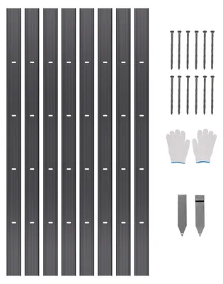 Imagen del producto de VEVOR, borde de jardín metálico, juego de 8 unidades, 183 cm, aleación de aluminio resistente a la corrosión, borde de jardín flexible, valla robusta para delimitar césped, flores y caminos