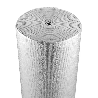 Obrázok produktu pre VEVOR dvojitá reflexná izolačná rolka, sálavá bariéra s penovým jadrom, 3,2 mm, 24 palcov x 25 stôp, obojstranný tepelne reflexný štít z hliníkovej fólie, tepelnoizolačná rolka