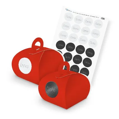 Produktbild von itenga SET Danke Schlicht Mix (Motiv 81) 24x Geschenkschachtel mit Griff rot + S