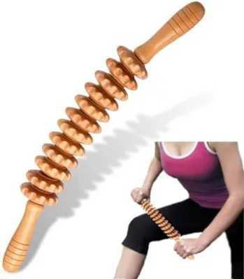 Produktbild von Massageroller Holz Faszienstab Buchenholz Cellulite Lymphdrainage