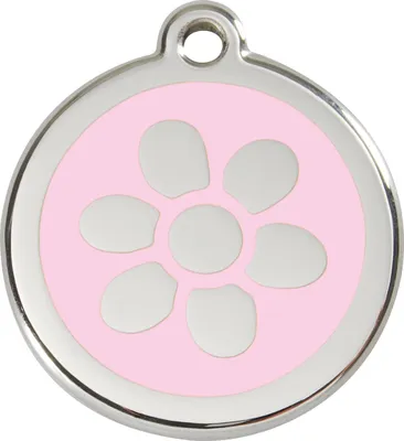 Produktbild von RedDingo Hundemarke mit individueller Gravur Blume pink, Größe: M