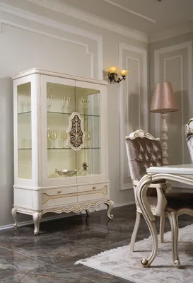 Image de Vitrines en verre Armoire Vitrine Salon Bois Buffet de luxe Meubles Étagère Nouveau