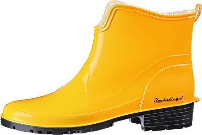 Produktbild von tomBrook Damen Gummistiefel Regenstiefel Stiefelette Zum Abendkleid - Gummistiefel Damen Outdoor Gummistiefelletten Wasserdicht in Gelb Größe 38