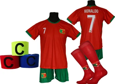 Produktbild von RONALDO Fußballtrikot PORTUGAL ME24 Größe 134 + Stirnband