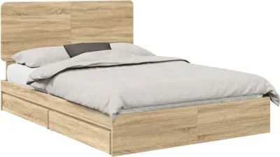 Image de Lit de Rangement Chêne Sonoma 140 x 200 cm Bois d'ingénierie