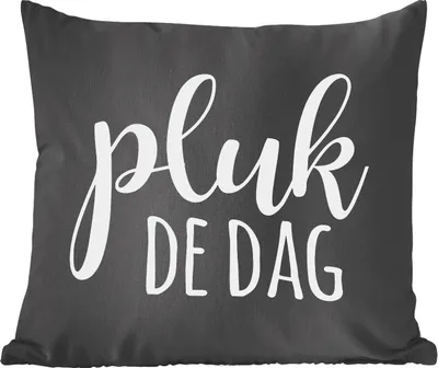 Produktbild von MuchoWow® Zierkissen Sofakissen Wohnzimmer Dekokissen 60x60 cm Zitate - 'Nutze den Tag' - Sprichwörter - Sitzfläche - Foto Polster