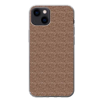 Produktbild von MuchoWow® Handyhülle Schutzhülle Hülle für iPhone 13 Gesicht - Muster - Abstrakt Silikon Softcase Handy Hülle - Karteninhaber