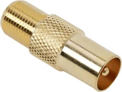 Produktbild von F-Stecker auf TV-Koaxialstecker - vergoldet - Antennen- und Kabelanschluss - 1 Stück [05330].