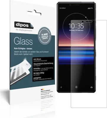 Produktbild von 2x Schutzfolie für Sony Xperia 1 matt - Anti-Shock 9H Folie dipos Glass Kunststoffglas