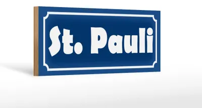 Produktbild von Holzschild St. Pauli 27x10cm Hamburg Kiezidee