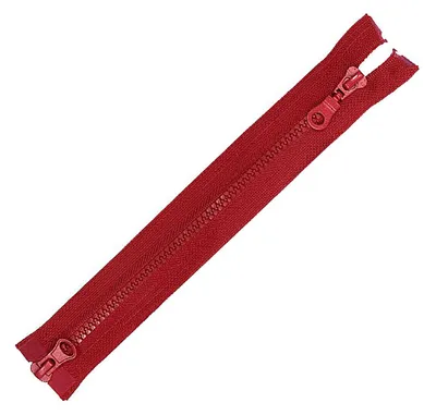 2-Wege Reißverschluss Profil 5mm teilbar für Mäntel Jacken rot 75cm