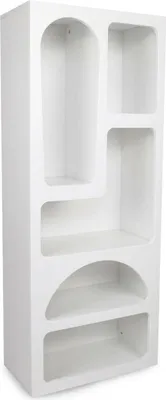 Image de Arsenio - Armoire, 60x32x150h cm Blanc, 6 Étagères