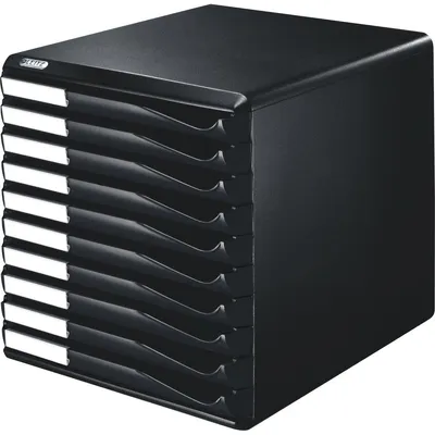 Produktbild von Leitz Formular-Set mit Schubladen, Schwarz, A4, A5, A6, Porträt, 285 x 290 x 355 mm, Envelope, Hefter, Brief, Note