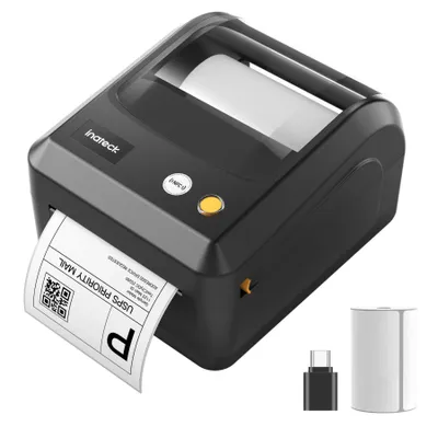 Immagine prodotto di Stampante per etichette Bluetooth Inateck, stampante per etichette di spedizione DHL, stampante termica 4x6, dispositivo per etichettatura, stampante per etichette con supporto per codici a barre, inclusi i rotoli di etichette
