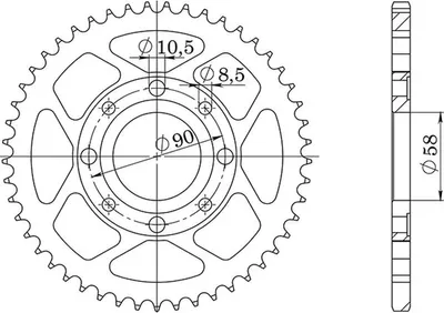 Produktbild von ESJOT Kettenrad "15001" 428, Stahl 52 Zähne
