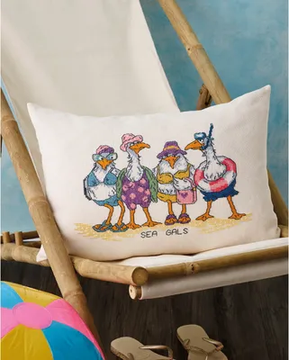 Obrázek produktu pro Permin křížková výšivka sada pro vyšívání polštáře "Seagirls", 58x40cm, počítaný vzor