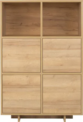 Produktbild von Furniture24 Hochschrank Noma N03 Wohnzimmerschrank Kommode 101 X 151 X 40 Cm Riviera Eiche