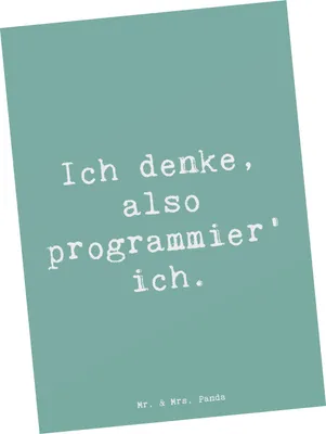 Produktbild von Mr. & Mrs. Panda Grußkarte Spruch Denker Softwareentwickler - Meeresbrise - Geschenk, Computersysteme, Postkarten, Berufspassion, handgefertigte Geschenke, Postkarte