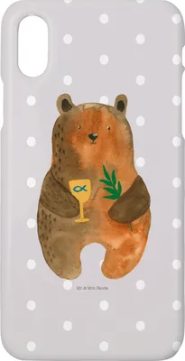 Produktbild von Mr. & Mrs. Panda Iphone 10 Handyhülle Bär Konfirmation - Grau Pastell - Geschenk, X, Cover, Handy, Gottesdienst, Kirche, Teddy, Hülle, Evangelisch