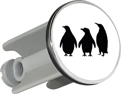 Produktbild von Huuraa Waschbeckenstöpsel Pinguine Silhouette 4cm höhenverstellbar Abflussstopfen Geschenkidee