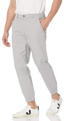 Obrázek produktu pro Pánské chino kalhoty Essentials, model jogger, rovný střih, světle šedé barvy, velikost L