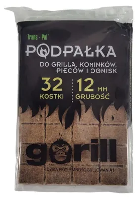 Zdjęcie produktu dla Podpałka do grilla Gorill brązowy 32 szt. rozpałka brązowa pieca kominka kostki 12mm