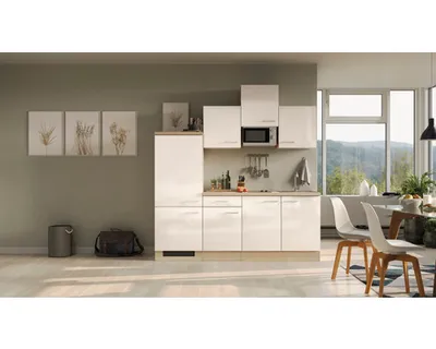 Produktbild von Flex Well Küchenzeile mit Geräten Nepal 210 cm kaschmir glänzend zerlegt Variante reversibel 00008399