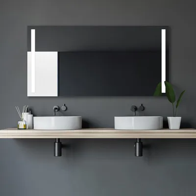 Produktbild von Badspiegel mit Beleuchtung TALOS Light - LED Badezimmerspiegel 140 x 70 cm - mit hinterleuchteten Lichtausschnitten - Lichtfarbe neutralweiß