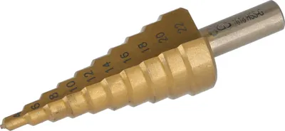 Productafbeelding van BGS 1618 Trappenboor, met titaniumnitride coating, 4-22 mm