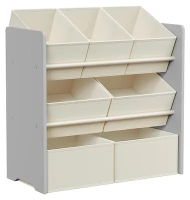 Image de SONGMICS, étagère pour enfants avec 7 boîtes de rangement, dimensions : 62,5 x 29,5 x 60 cm