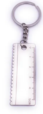 Produktbild von Onwomania Lineal Schreibmaterial Schlüsselanhänger Keychain Silber Metall