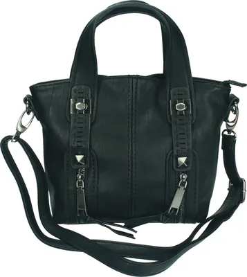 Produktbild von Damen Handtasche MADRID 2 Henkeltasche Schultertasche Umhängetasche mit Reißverschluss, Schulterriemen und zwei Henkeln Farbe - schwarz - CZ80574